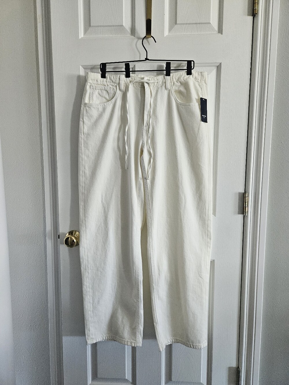 NWT Parke X Target Cream Mid-Rise Cinched Waist Baggy Jeans